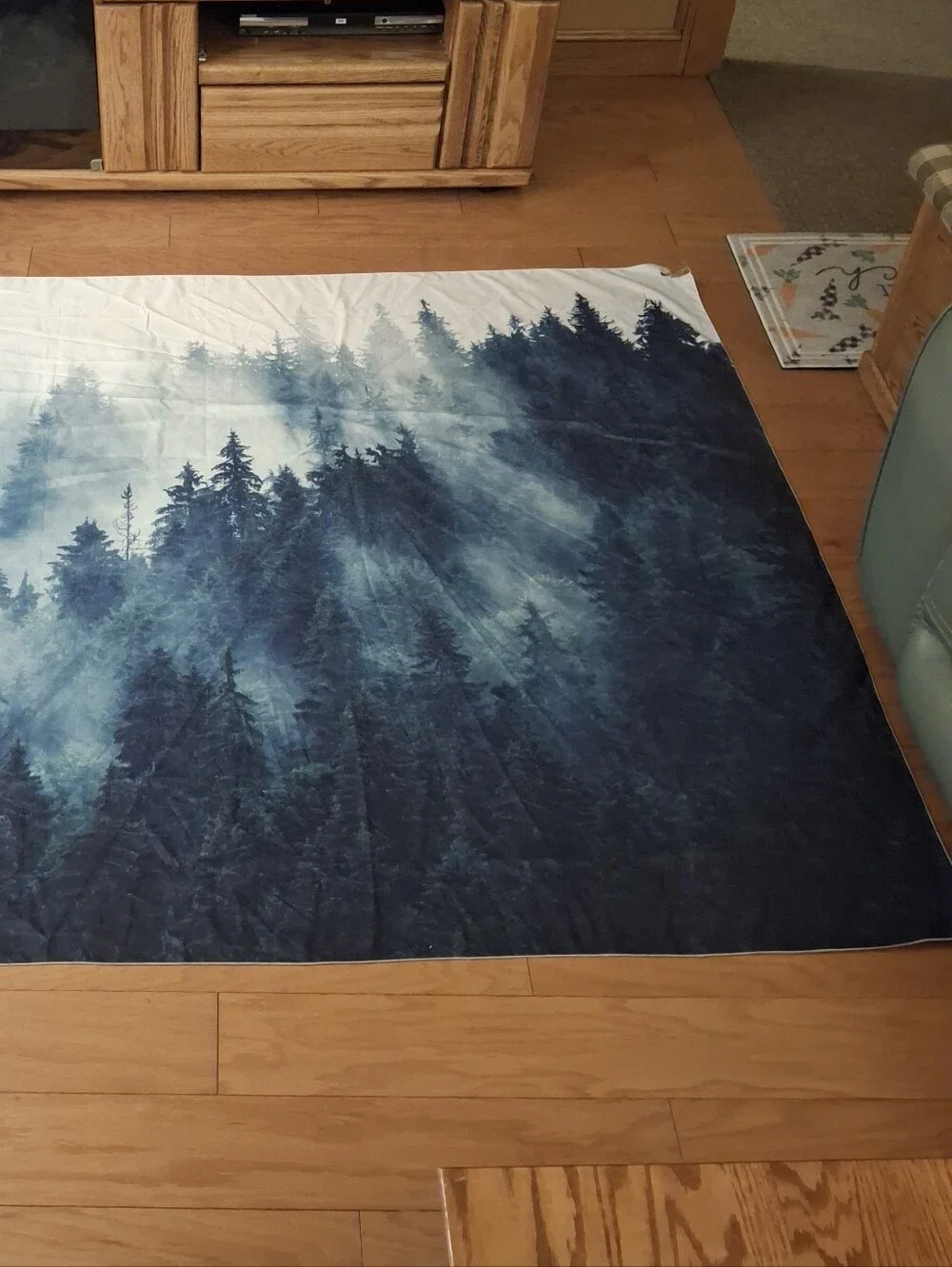 78x60 Foggy Forest Canvas Tapestry Evergreen Trees Misty Woodland Wall Art Large
